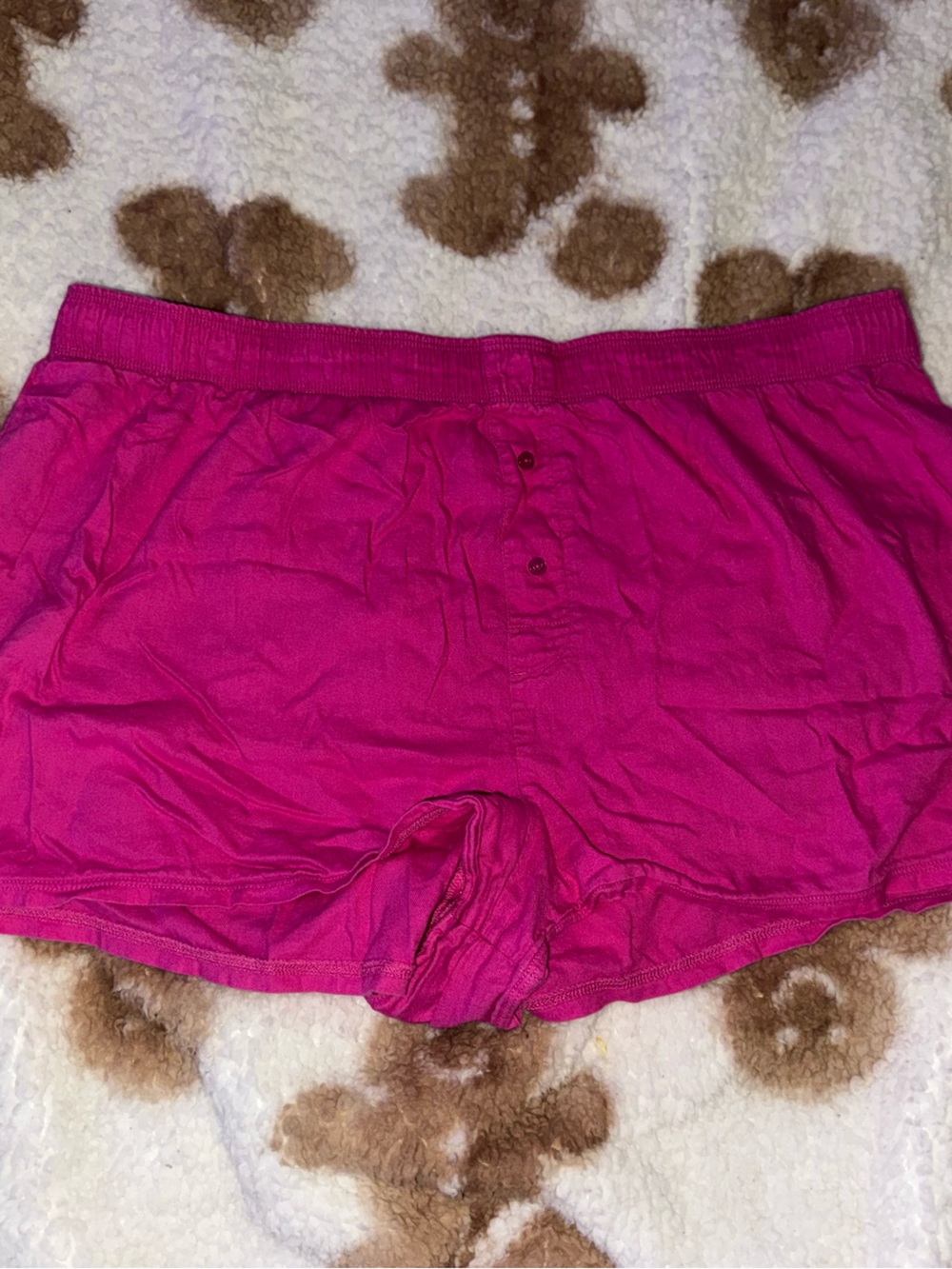 PINK Victoria's Secret Bright Pink Cotton Boxer Shorts